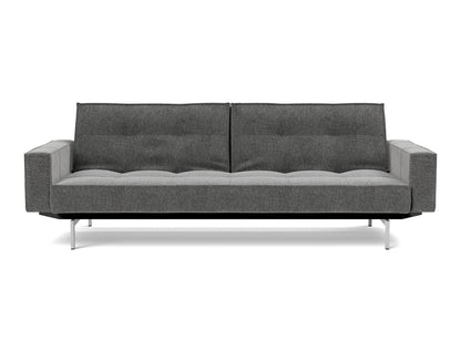 SPLITBACK Sofa Bed with Arm Rests Chrome 115x210CM