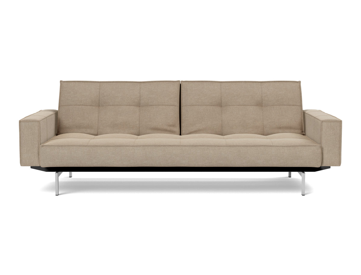 SPLITBACK Sofa Bed with Arm Rests Chrome 115x210CM