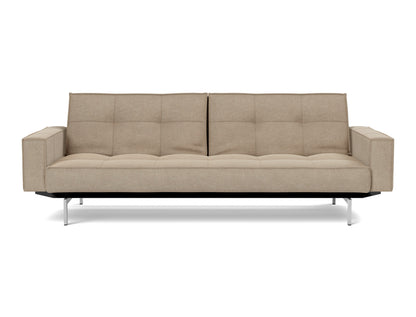SPLITBACK Sofa Bed with Arm Rests Chrome 115x210CM