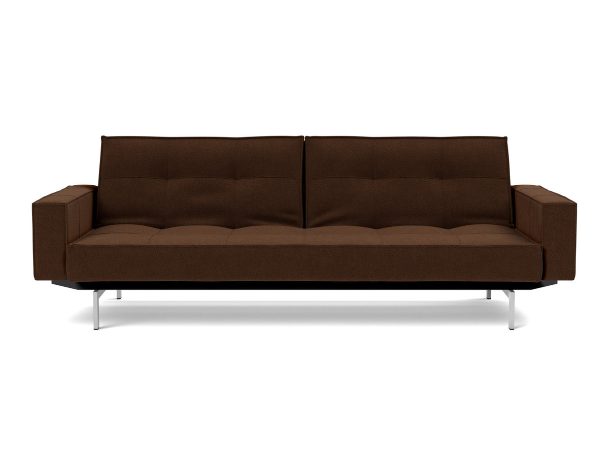 SPLITBACK Sofa Bed with Arm Rests Chrome 115x210CM