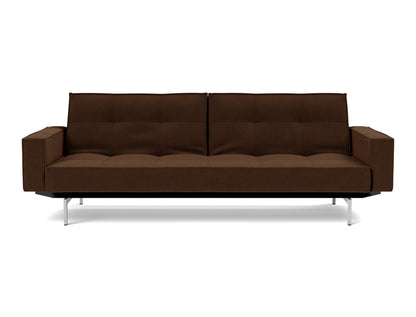 SPLITBACK Sofa Bed with Arm Rests Chrome 115x210CM