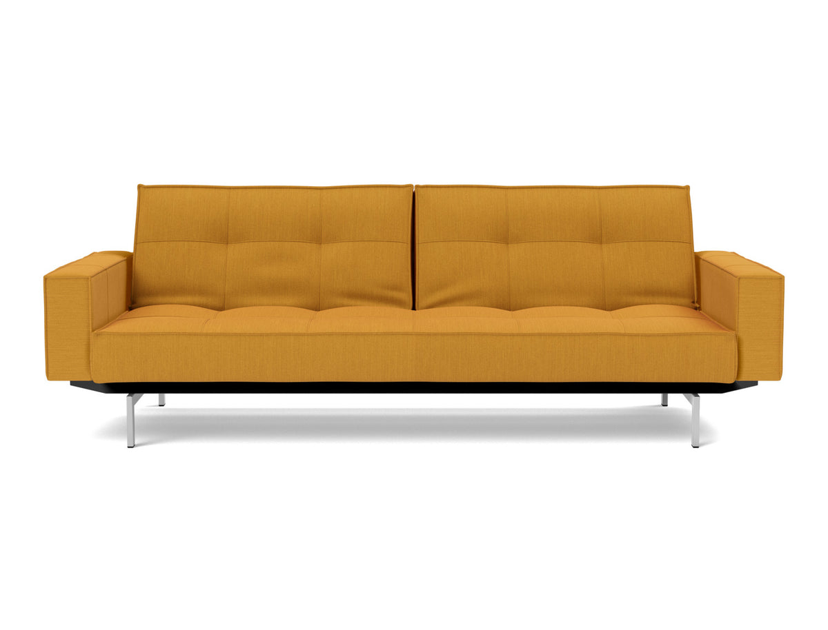 SPLITBACK Sofa Bed with Arm Rests Chrome 115x210CM