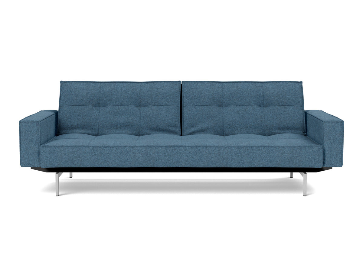 SPLITBACK Sofa Bed with Arm Rests Chrome 115x210CM