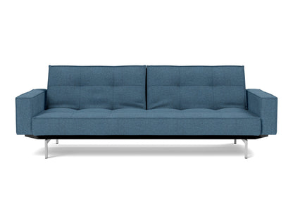 SPLITBACK Sofa Bed with Arm Rests Chrome 115x210CM