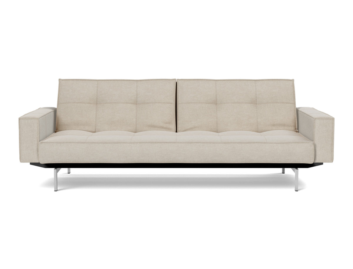 SPLITBACK Sofa Bed with Arm Rests Chrome 115x210CM