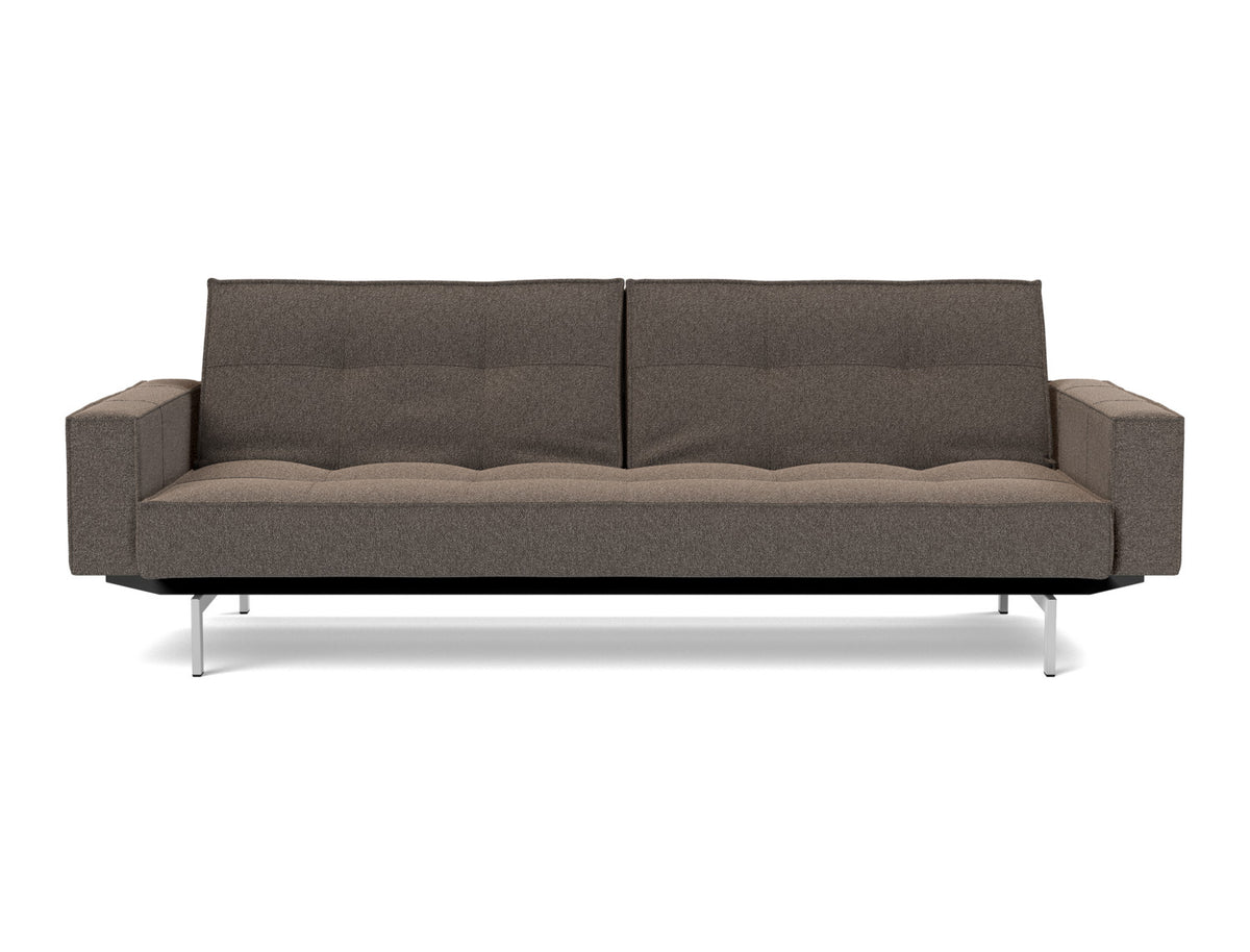 SPLITBACK Sofa Bed with Arm Rests Chrome 115x210CM