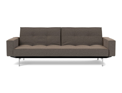 SPLITBACK Sofa Bed with Arm Rests Chrome 115x210CM