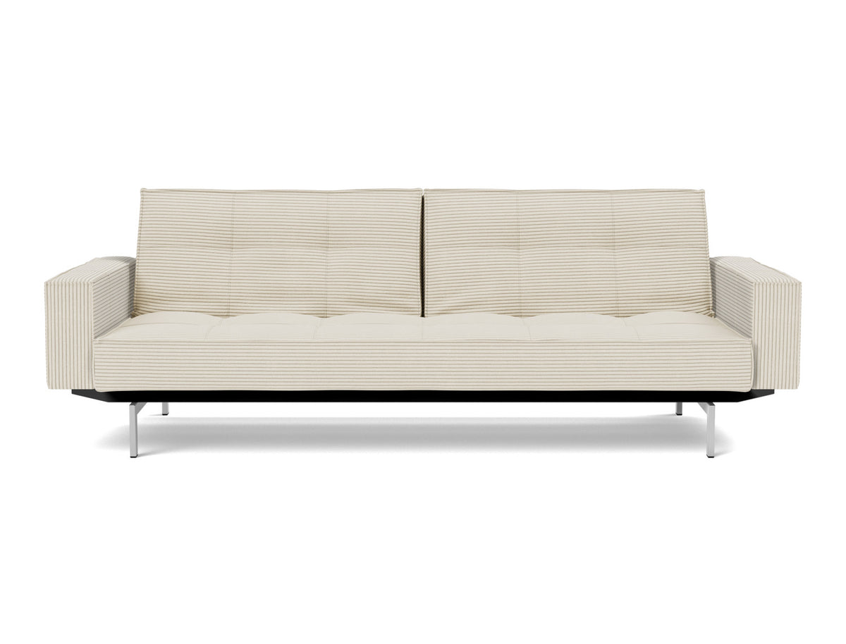SPLITBACK Sofa Bed with Arm Rests Chrome 115x210CM