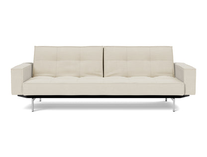 SPLITBACK Sofa Bed with Arm Rests Chrome 115x210CM