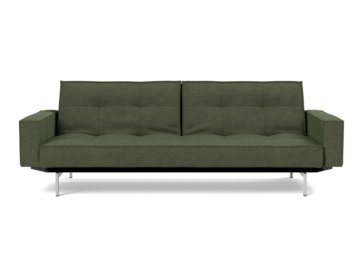 SPLITBACK Sofa Bed with Arm Rests Chrome 115x210CM