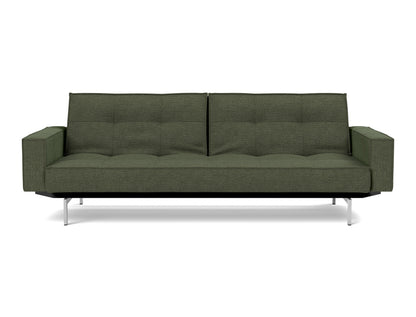 SPLITBACK Sofa Bed with Arm Rests Chrome 115x210CM