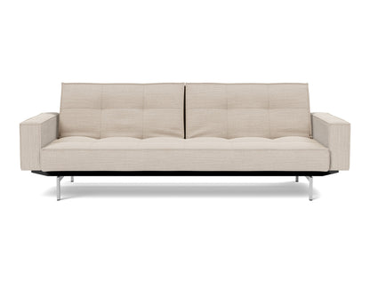 SPLITBACK Sofa Bed with Arm Rests Chrome 115x210CM
