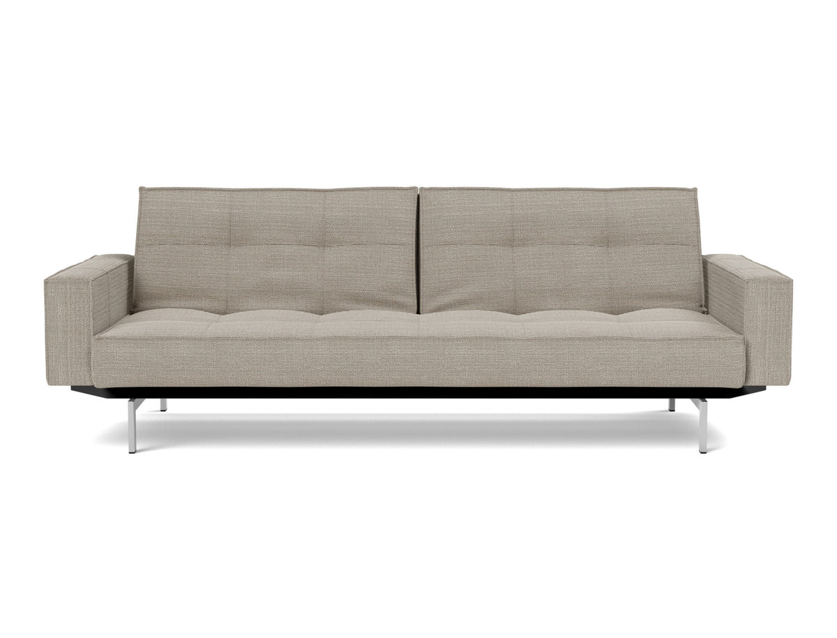 SPLITBACK Sofa Bed with Arm Rests Chrome 115x210CM