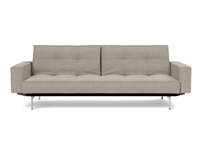 SPLITBACK Sofa Bed with Arm Rests Chrome 115x210CM
