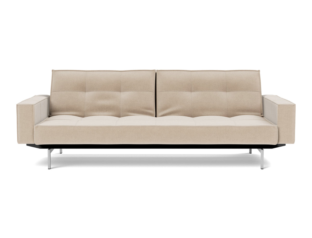 SPLITBACK Sofa Bed with Arm Rests Chrome 115x210CM