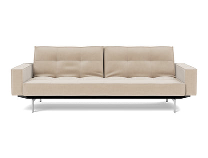 SPLITBACK Sofa Bed with Arm Rests Chrome 115x210CM
