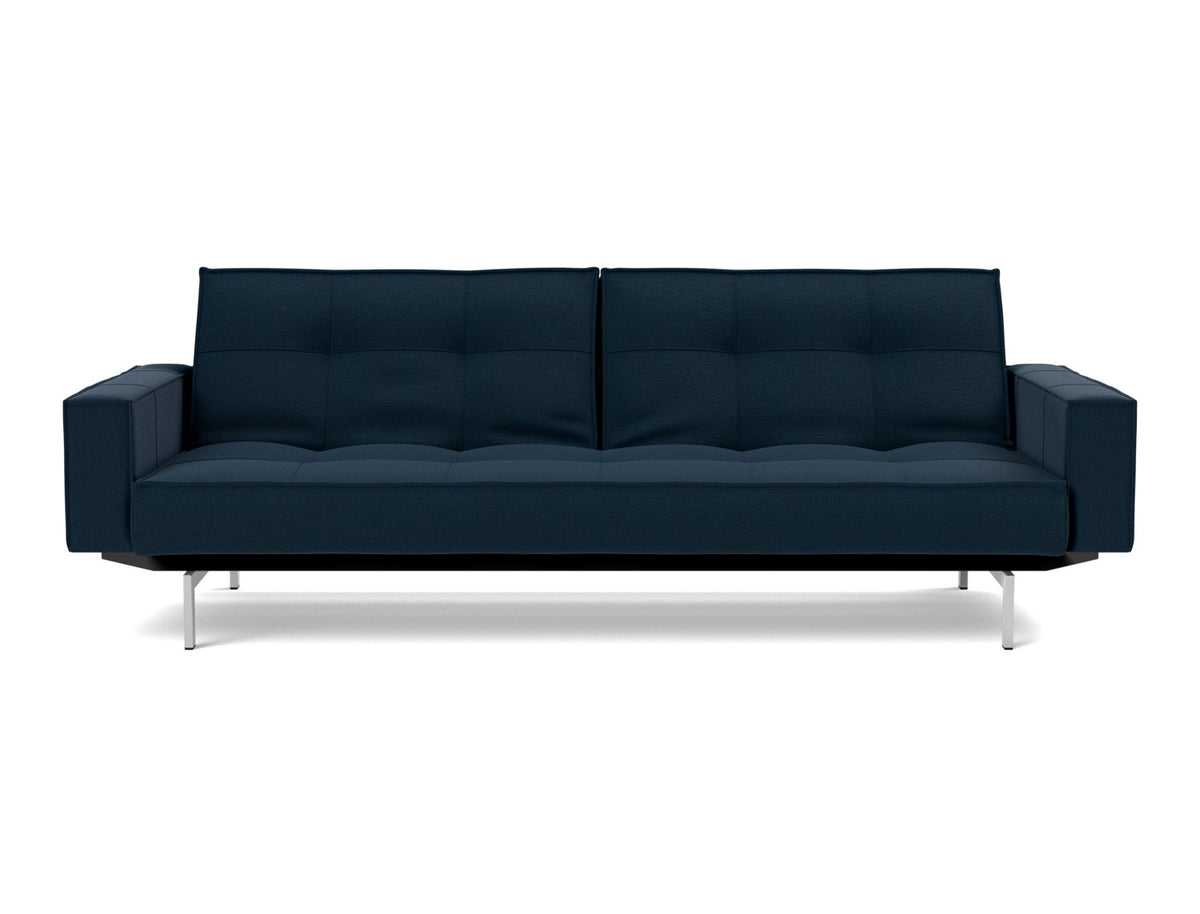 SPLITBACK Sofa Bed with Arm Rests Chrome 115x210CM