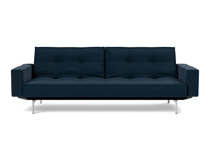 SPLITBACK Sofa Bed with Arm Rests Chrome 115x210CM