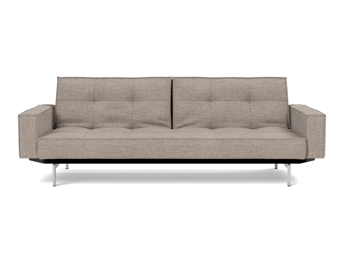 SPLITBACK Sofa Bed with Arm Rests Chrome 115x210CM