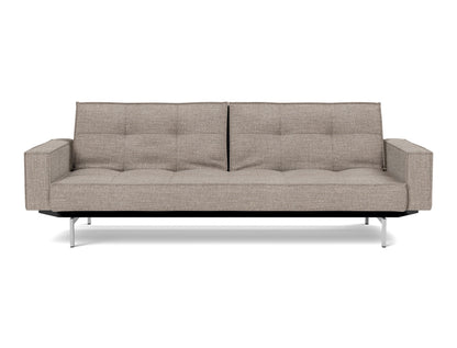 SPLITBACK Sofa Bed with Arm Rests Chrome 115x210CM