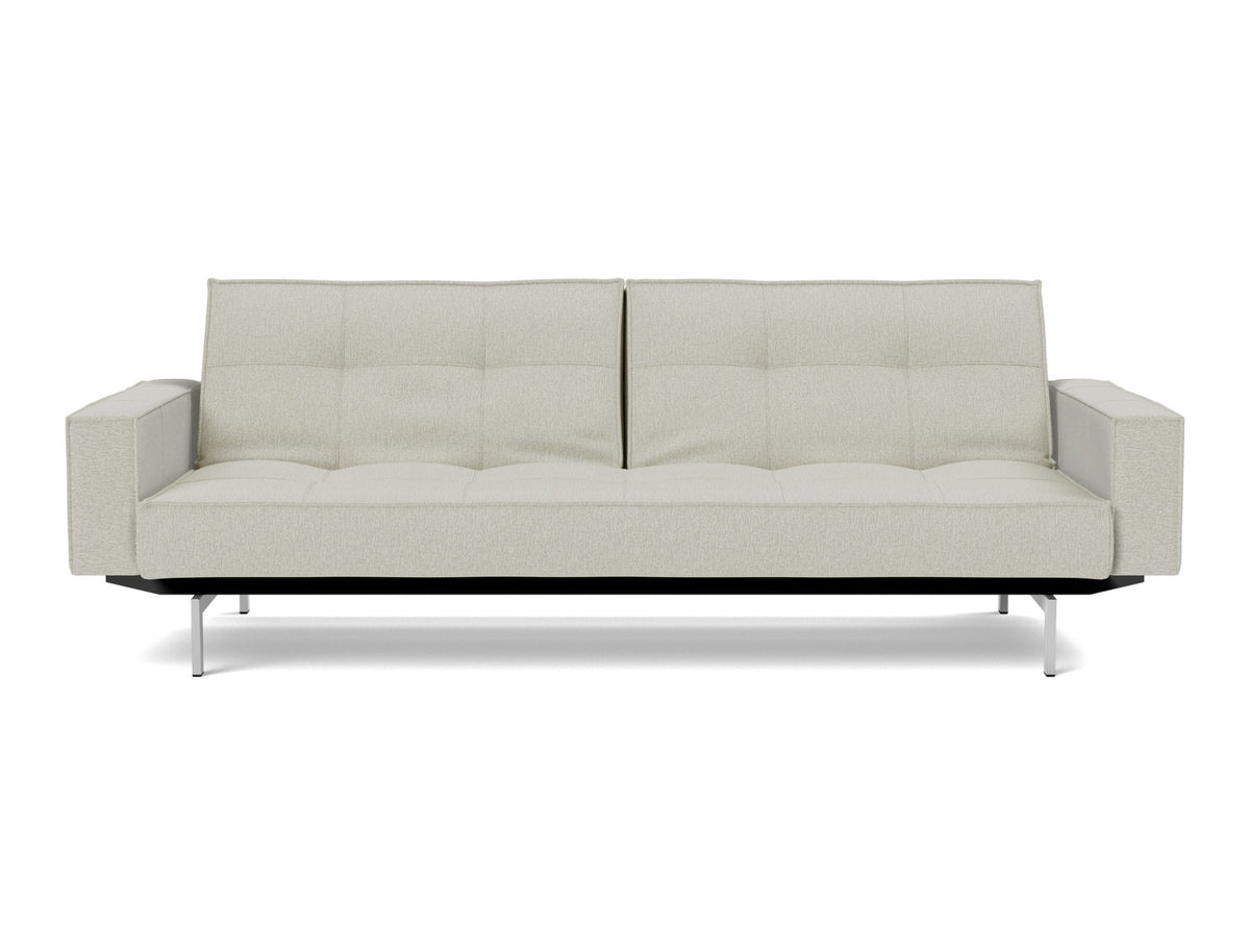 SPLITBACK Sofa Bed with Arm Rests Chrome 115x210CM