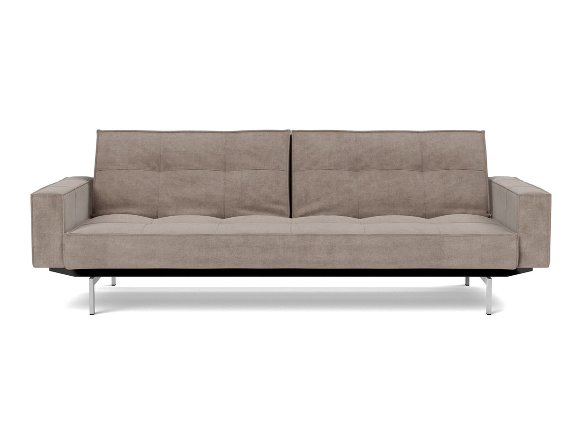 SPLITBACK Sofa Bed with Arm Rests Chrome 115x210CM
