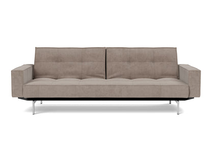 SPLITBACK Sofa Bed with Arm Rests Chrome 115x210CM