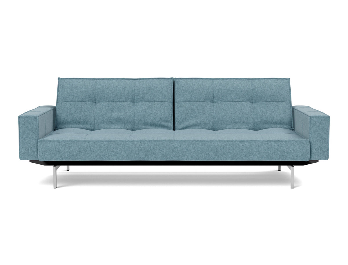 SPLITBACK Sofa Bed with Arm Rests Chrome 115x210CM