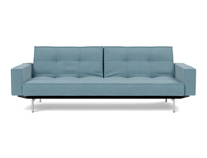 SPLITBACK Sofa Bed with Arm Rests Chrome 115x210CM