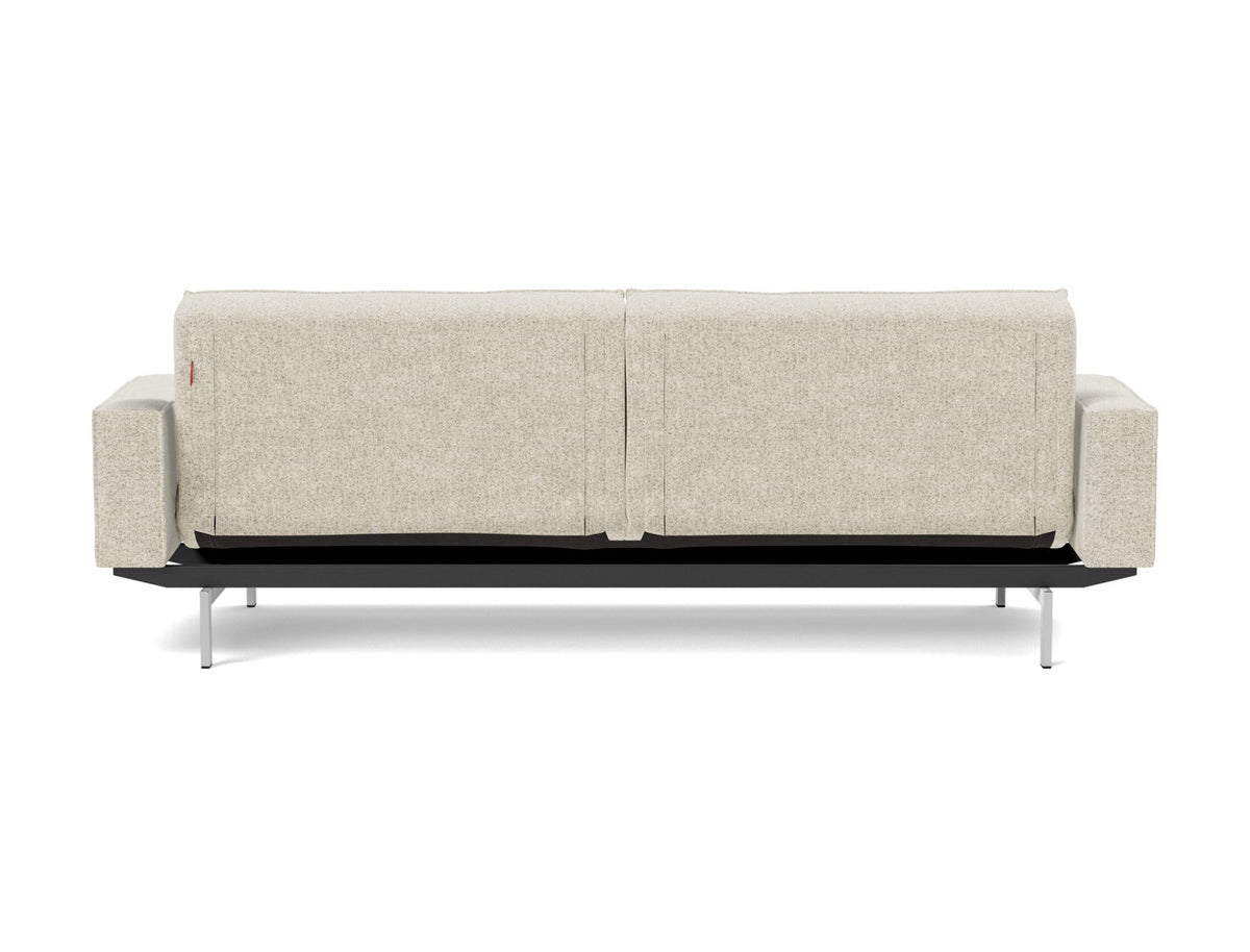 SPLITBACK Sofa Bed with Arm Rests Chrome, back view