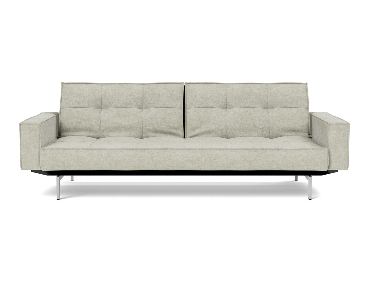 SPLITBACK Sofa Bed with Arm Rests Chrome 115x210CM