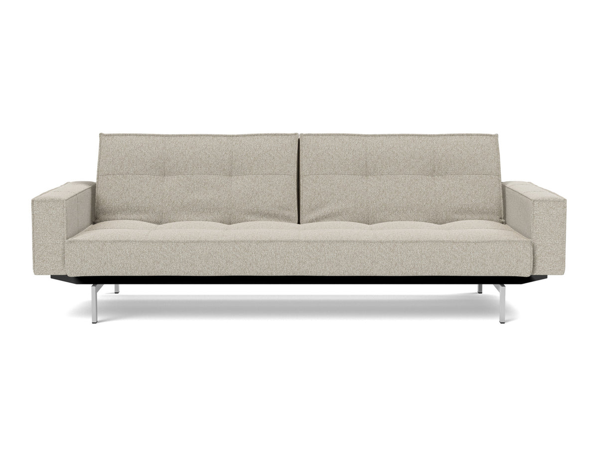 SPLITBACK Sofa Bed with Arm Rests Chrome 115x210CM
