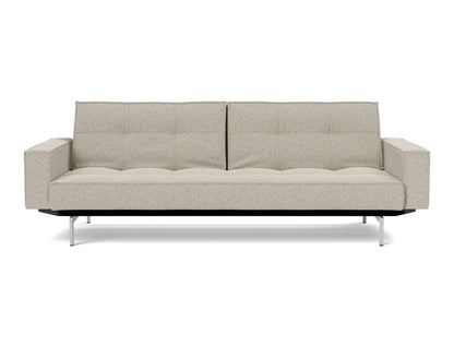 SPLITBACK Sofa Bed with Arm Rests Chrome 115x210CM