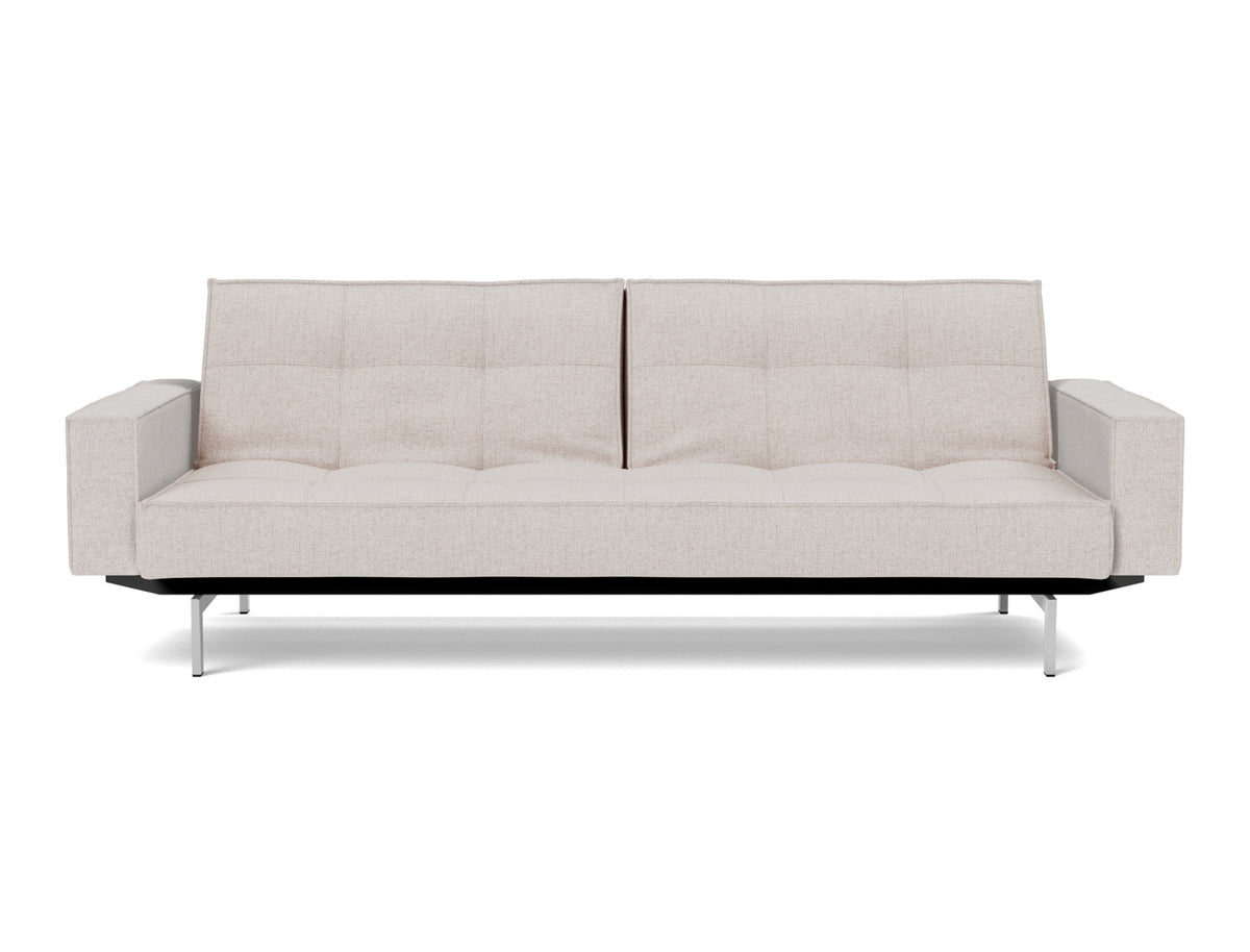 SPLITBACK Sofa Bed with Arm Rests Chrome 115x210CM