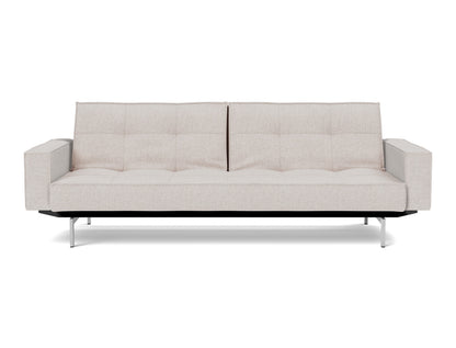 SPLITBACK Sofa Bed with Arm Rests Chrome 115x210CM