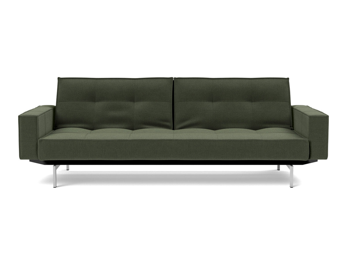 SPLITBACK Sofa Bed with Arm Rests Chrome 115x210CM