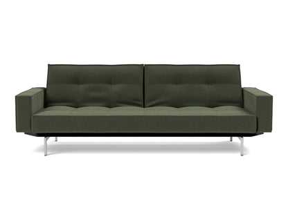 SPLITBACK Sofa Bed with Arm Rests Chrome 115x210CM