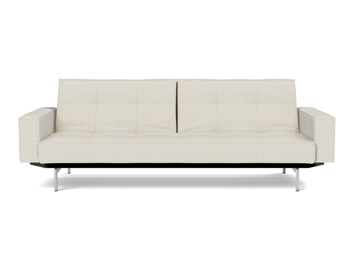 SPLITBACK Sofa Bed with Arm Rests Chrome 115x210CM