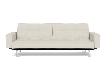 SPLITBACK Sofa Bed with Arm Rests Chrome 115x210CM