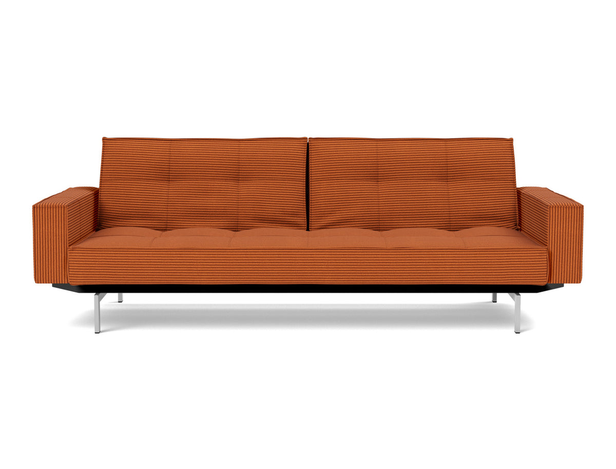 SPLITBACK Sofa Bed with Arm Rests Chrome 115x210CM