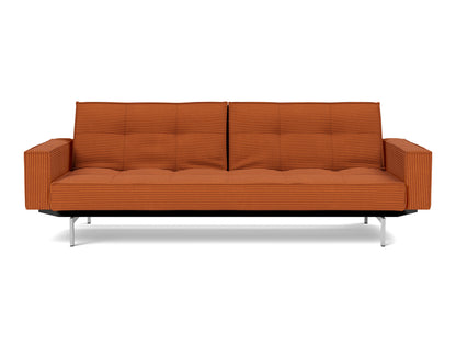 SPLITBACK Sofa Bed with Arm Rests Chrome 115x210CM