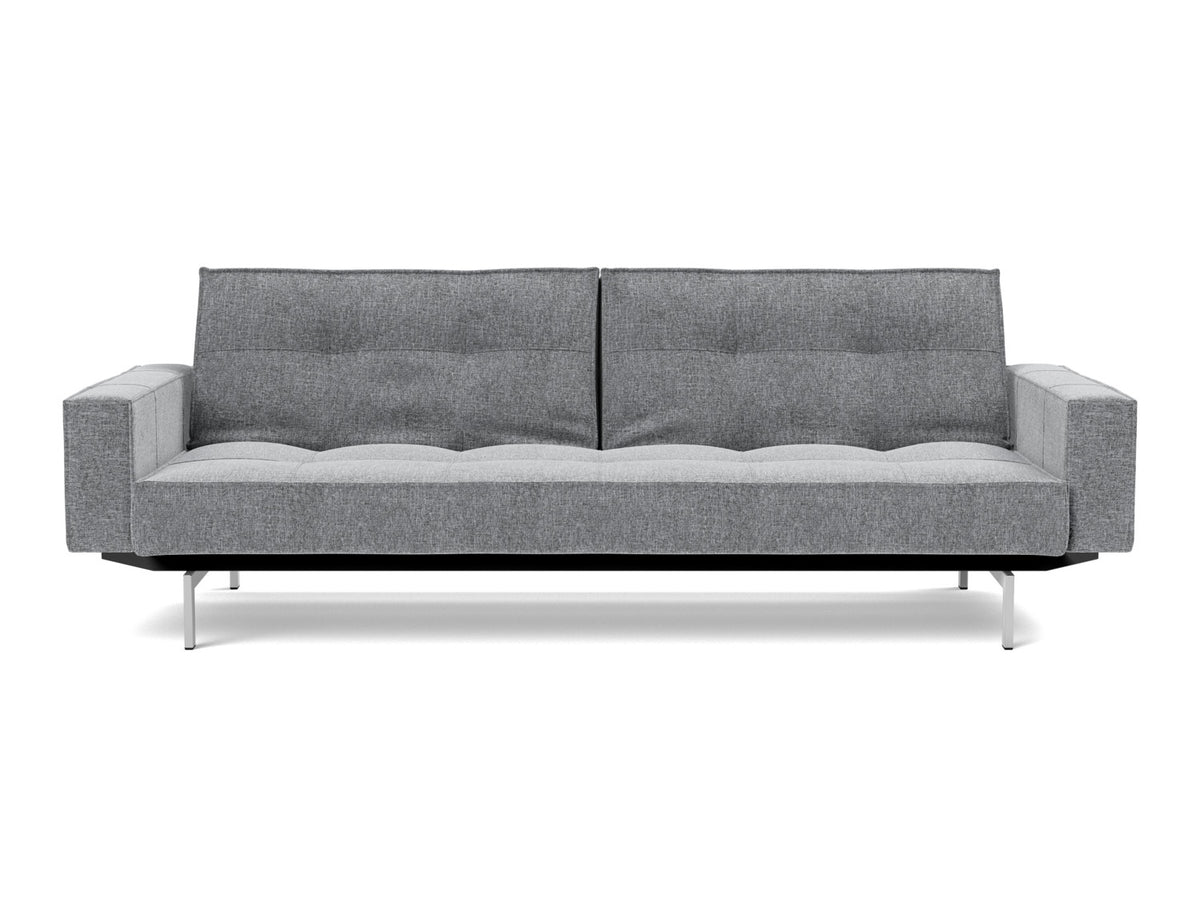 SPLITBACK Sofa Bed with Arm Rests Chrome 115x210CM