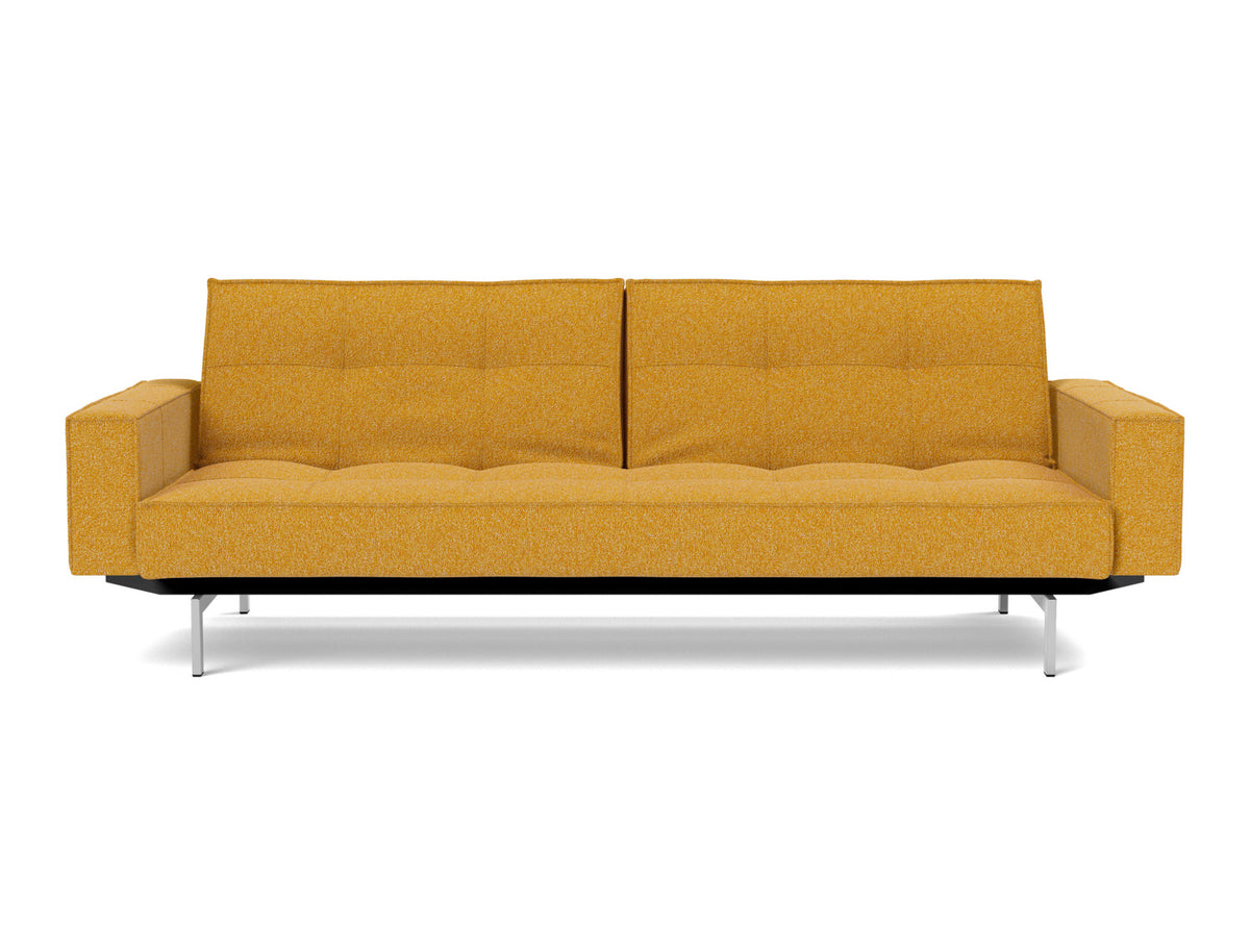 SPLITBACK Sofa Bed with Arm Rests Chrome 115x210CM