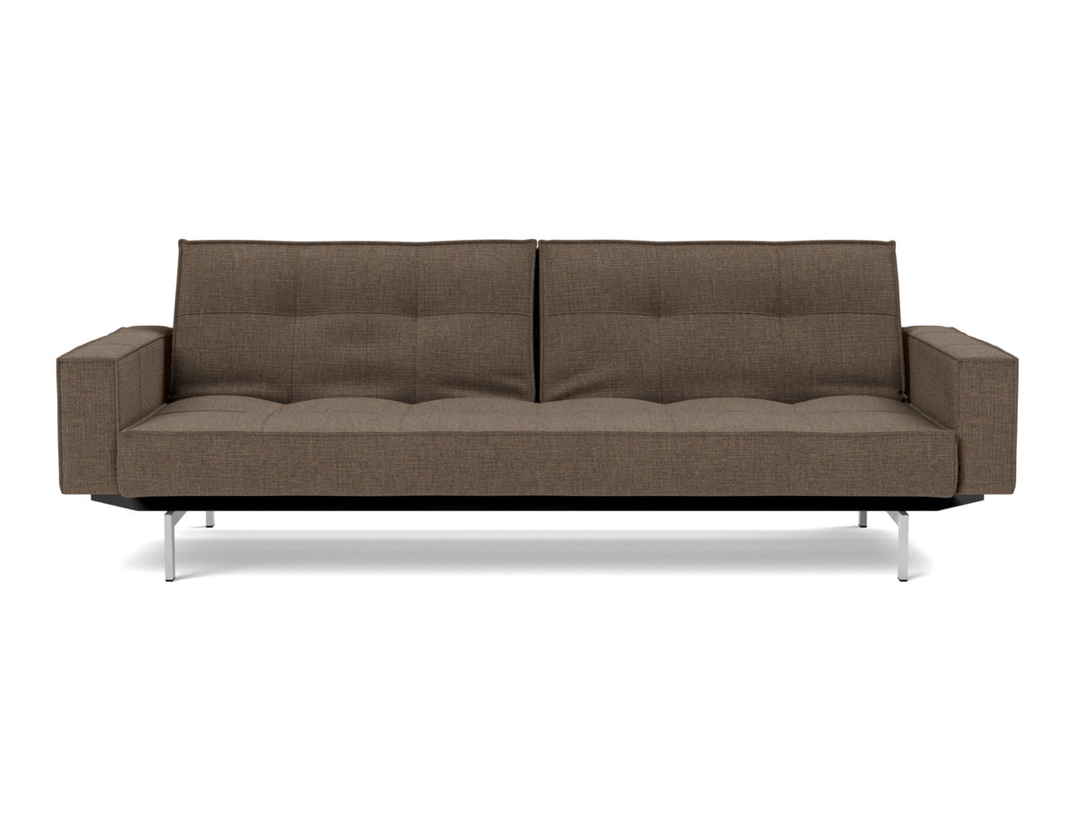SPLITBACK Sofa Bed with Arm Rests Chrome 115x210CM