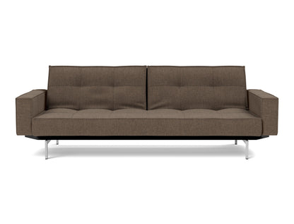 SPLITBACK Sofa Bed with Arm Rests Chrome 115x210CM