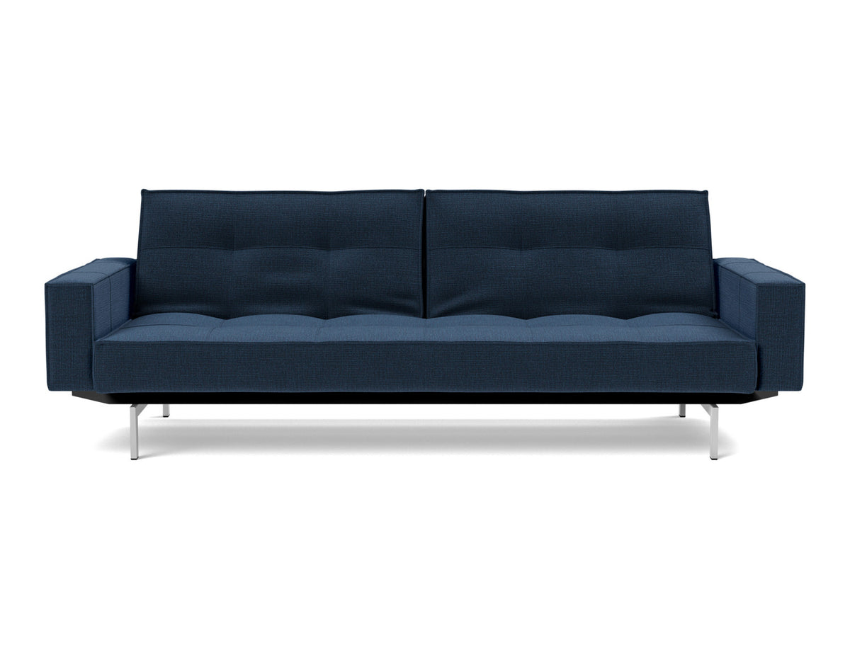 SPLITBACK Sofa Bed with Arm Rests Chrome 115x210CM