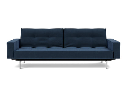 SPLITBACK Sofa Bed with Arm Rests Chrome 115x210CM
