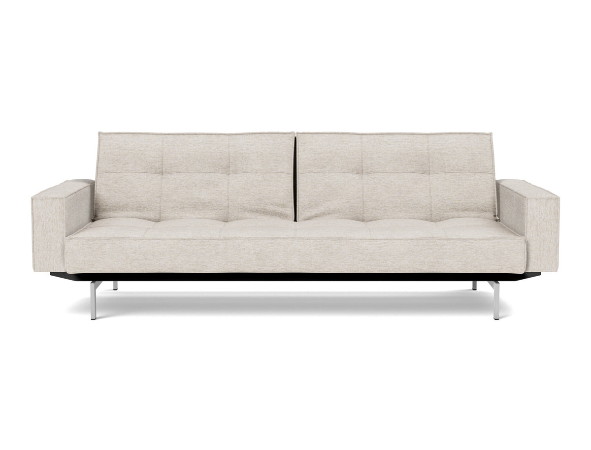SPLITBACK Sofa Bed with Arm Rests Chrome 115x210CM