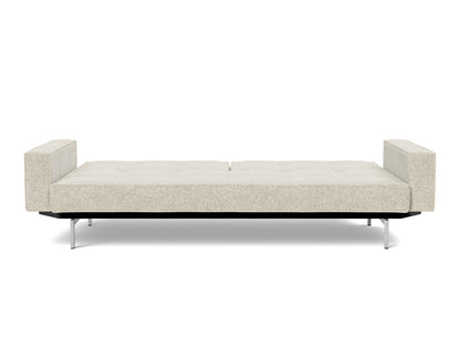 SPLITBACK Sofa Bed with Arm Rests Chrome, bed position