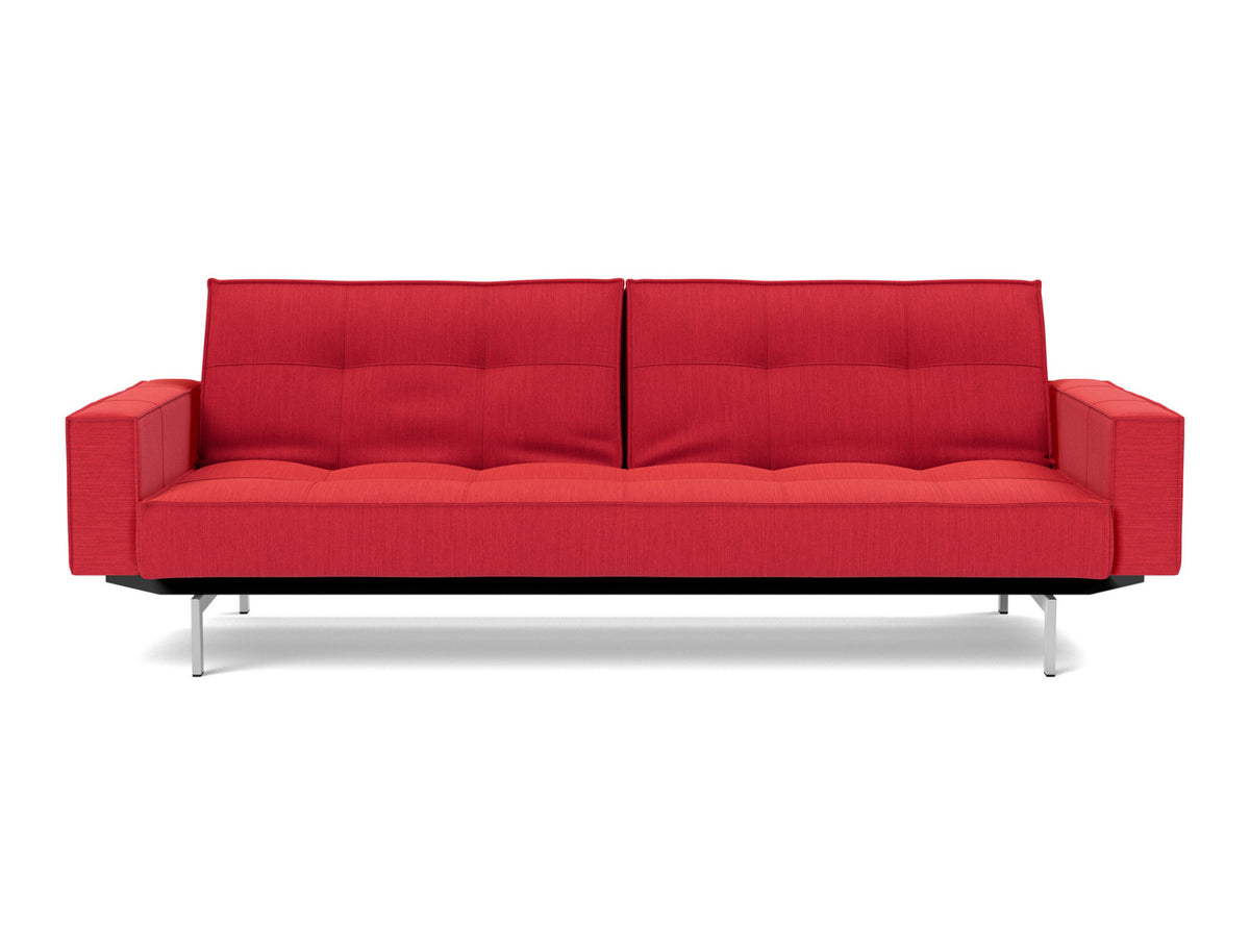SPLITBACK Sofa Bed with Arm Rests Chrome 115x210CM